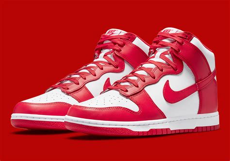 red nike dunks high tops|nike dunk university red 2022.